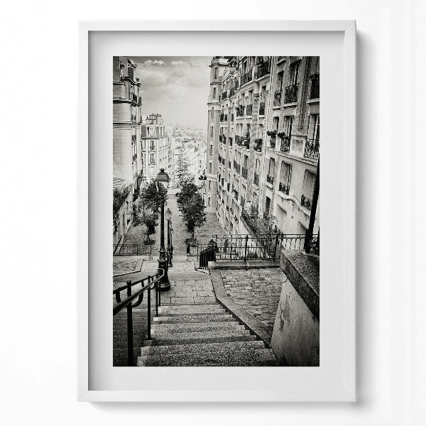 Függőleges kép keretben Lépcsős utca városképpel