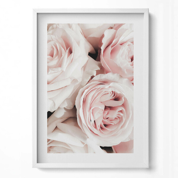 Függőleges kép keretben Rózsák finom árnyalatokban