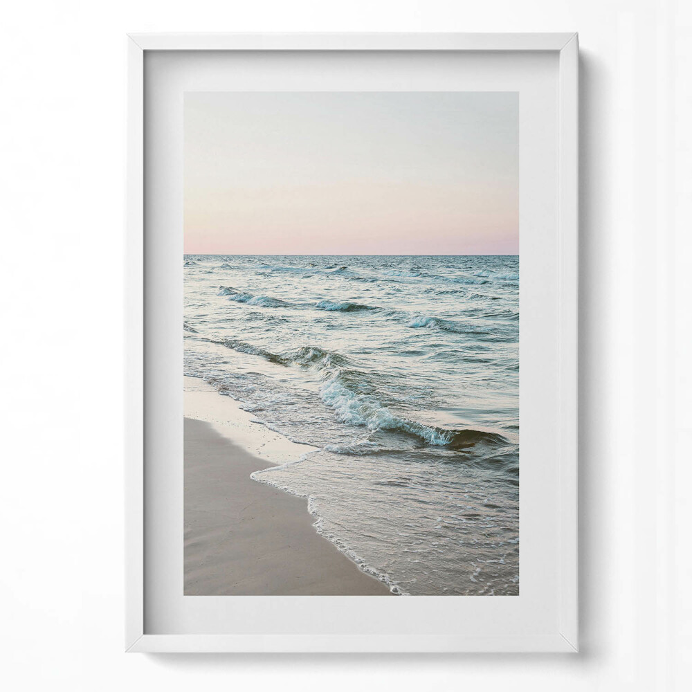 Függőleges kép keretben Tengerparti táj hullámokkal