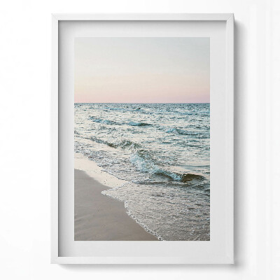 Függőleges kép keretben Tengerparti táj hullámokkal