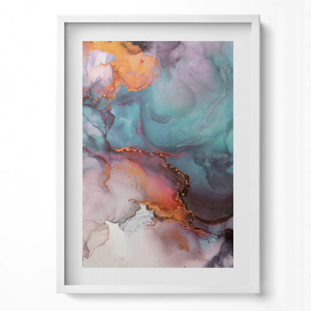 Függőleges kép keretben Absztrakt színes folyékony formák