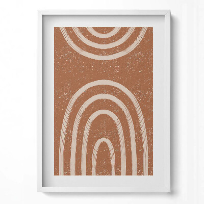 Függőleges kép keretben Absztrakt ívek barna háttérrel