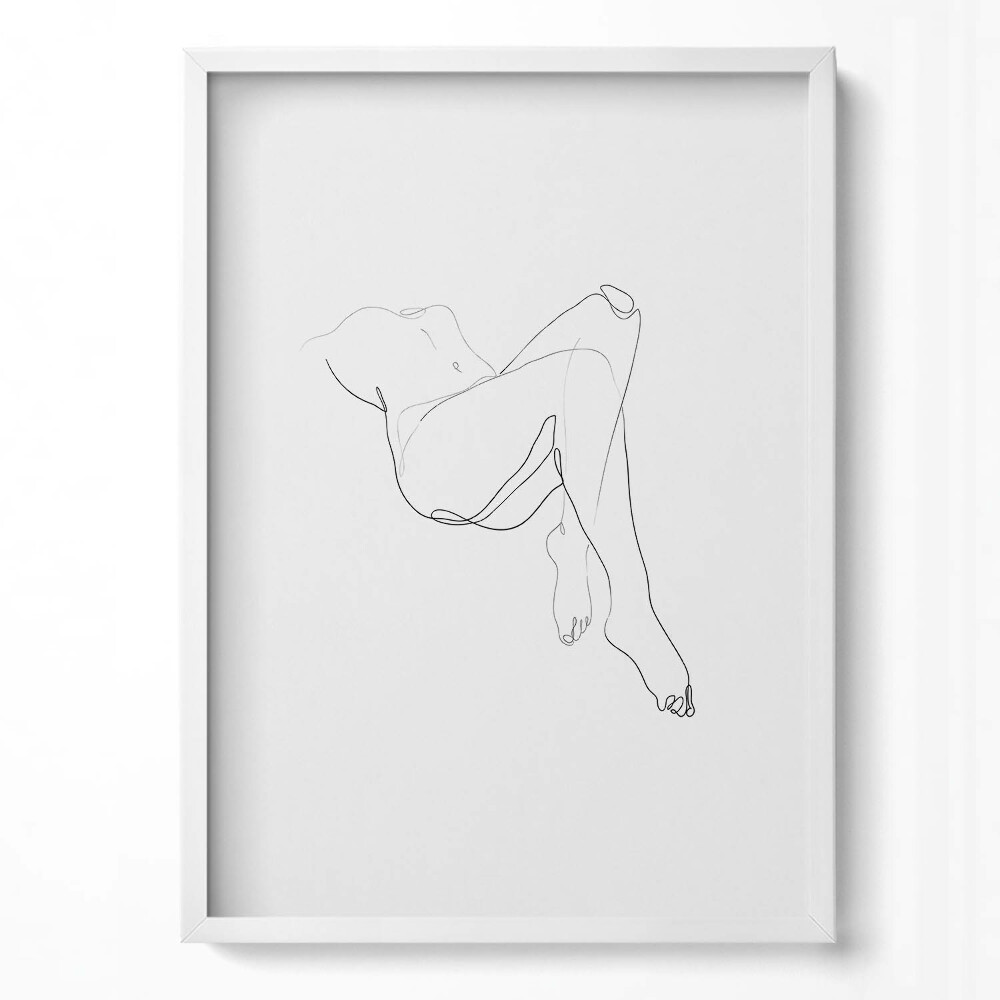 Függőleges kép keretben Absztrakt női alak vonalai