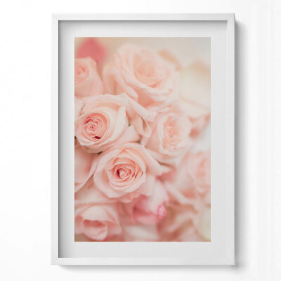 Függőleges kép keretben Romantikus rózsacsokor