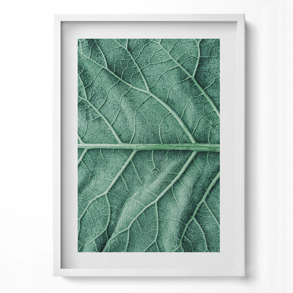 Függőleges kép keretben Zöld levél részlete