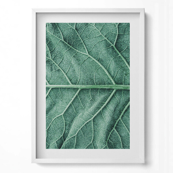 Függőleges kép keretben Zöld levél részlete