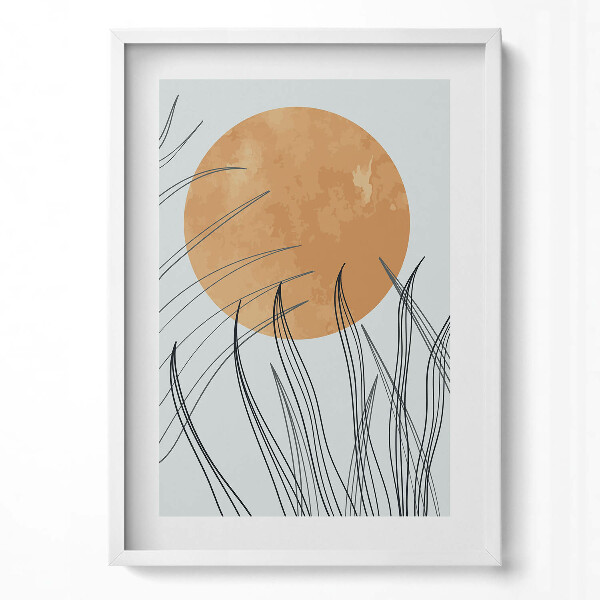 Függőleges kép keretben Napsütés és növények sziluettje