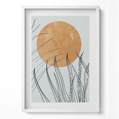 Függőleges kép keretben Napsütés és növények sziluettje