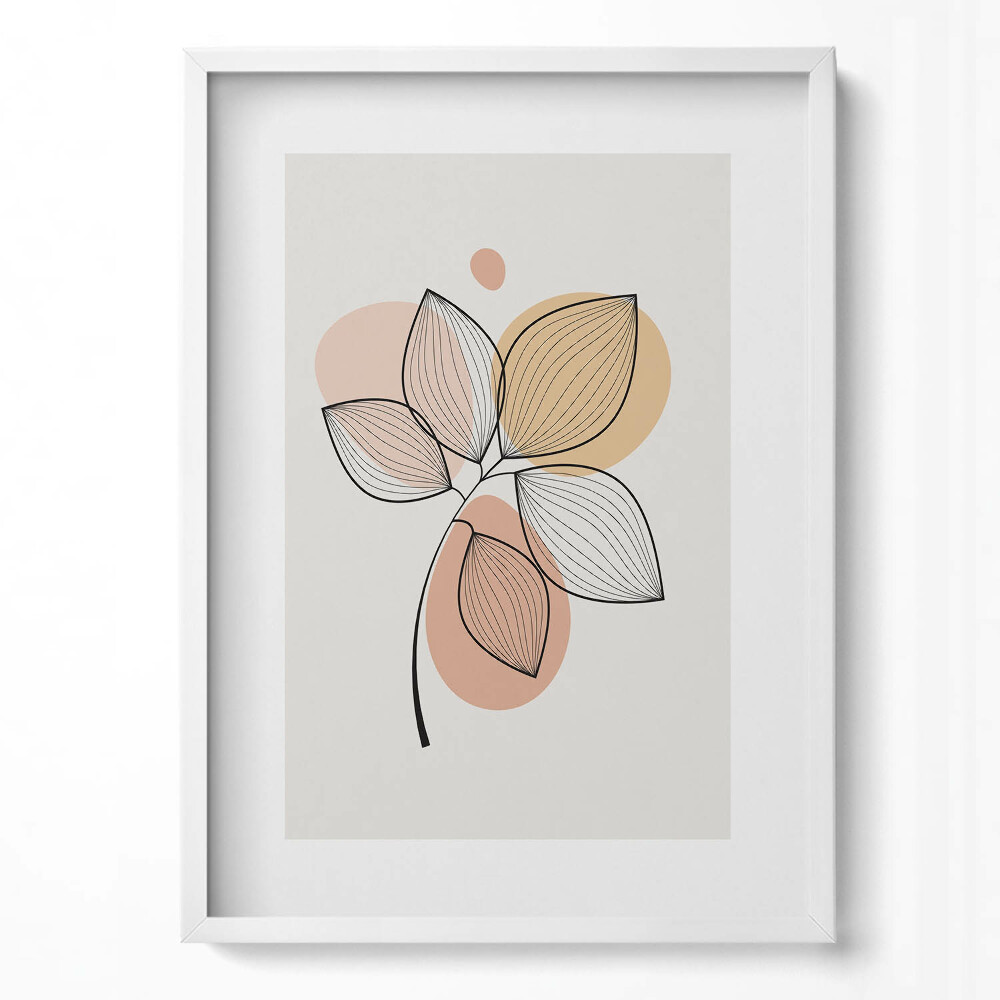 Függőleges kép keretben Absztrakt levelek és színes foltok