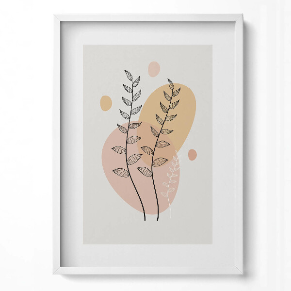 Függőleges kép keretben Absztrakt növényi motívumok