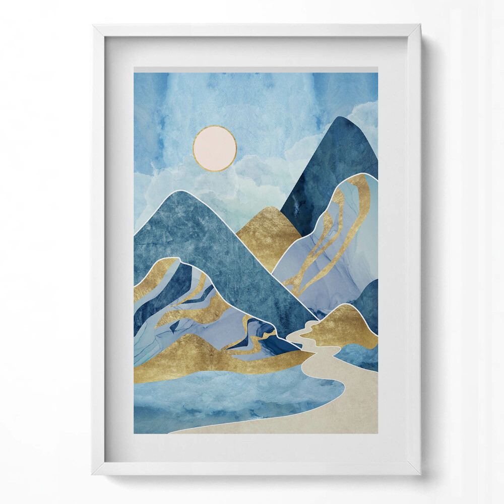 Függőleges kép keretben Absztrakt hegyek és víz