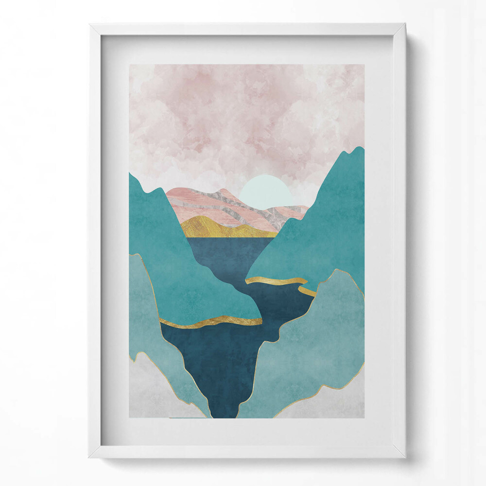 Függőleges kép keretben Absztrakt hegyvidéki táj