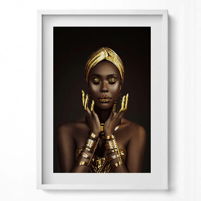 Függőleges kép keretben Elegáns nő arany kiegészítőkkel