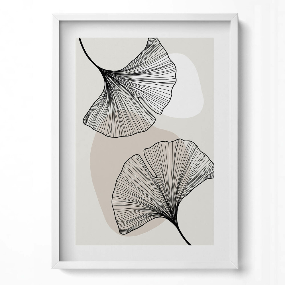 Függőleges kép keretben Levélmintás minimalista design