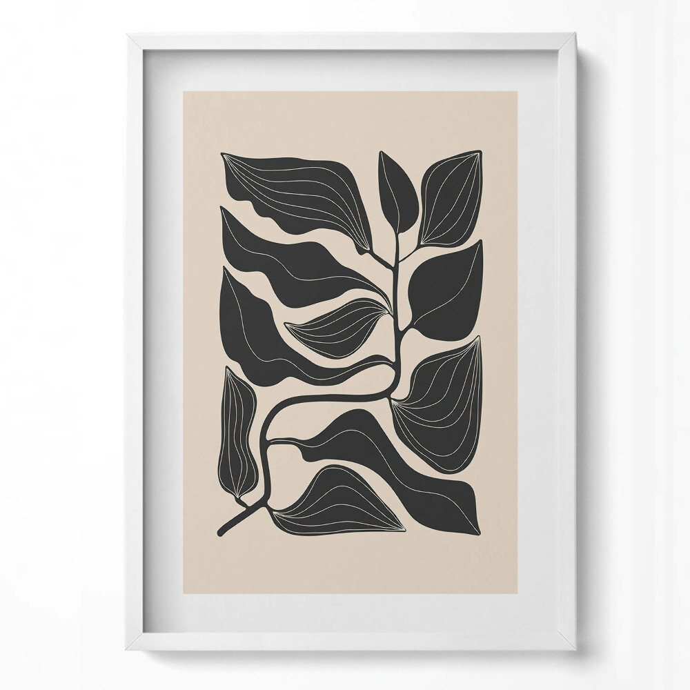 Függőleges kép keretben Absztrakt levélmintázat