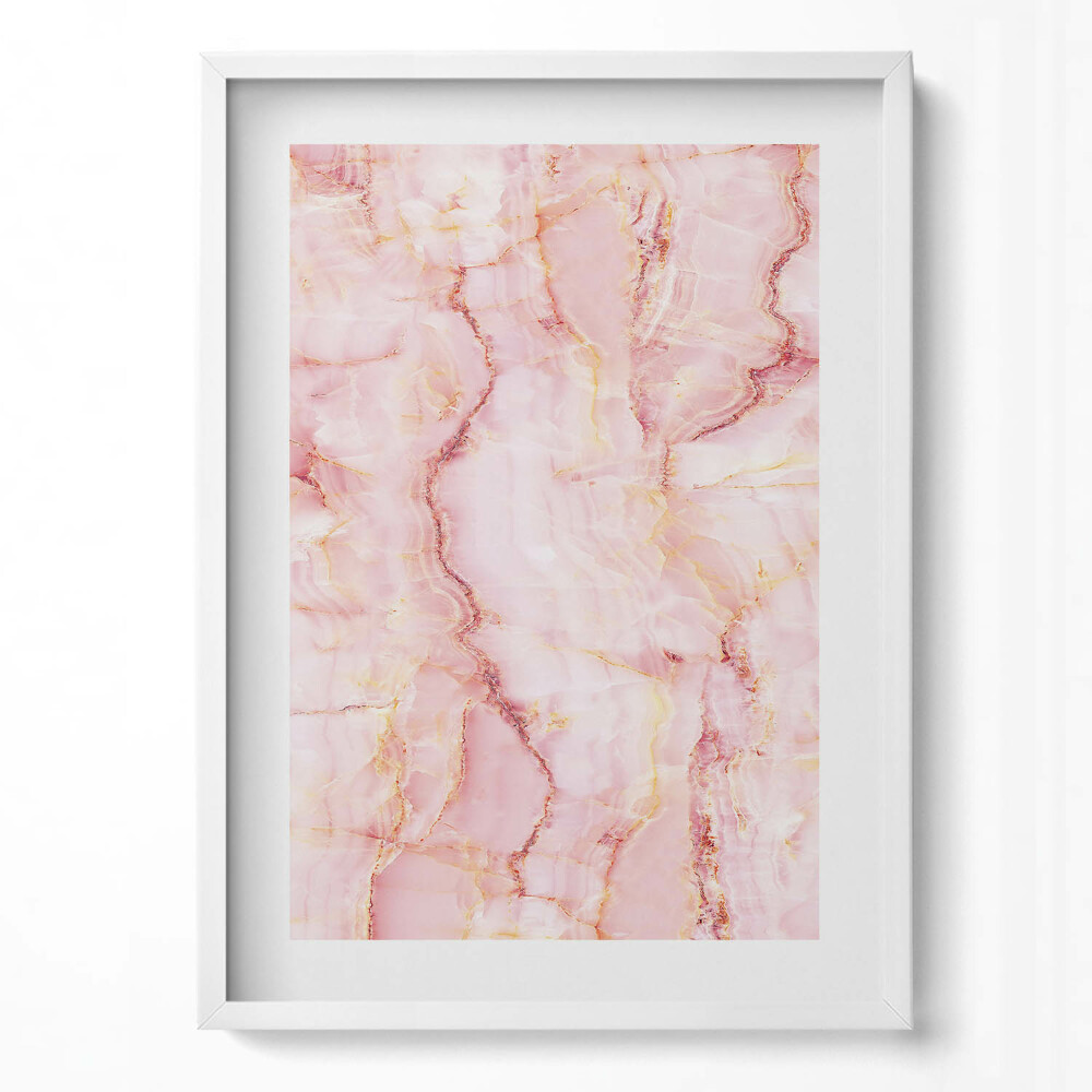 Függőleges kép keretben Rózsaszín márványhatású mintázat
