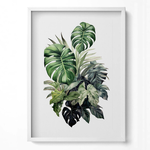 Függőleges kép keretben Zöld levelek és növények összhangja