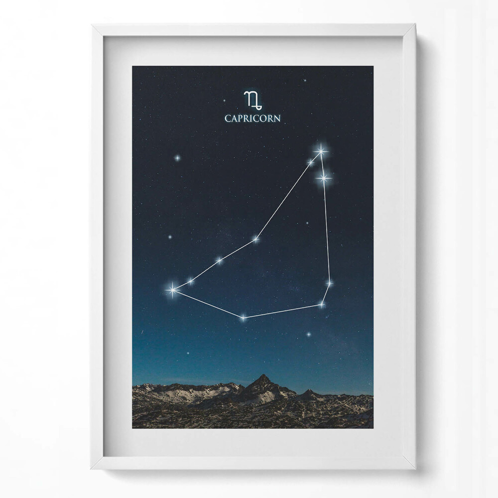 Függőleges kép keretben Csillagkép Bak éjszakai égbolt