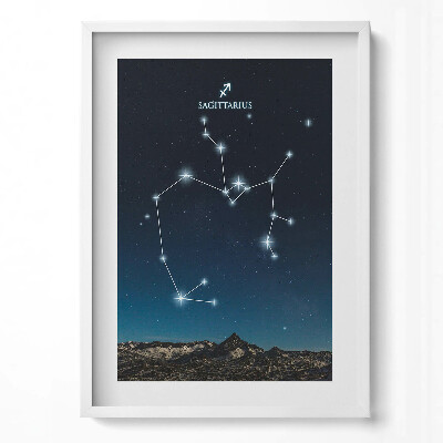 Függőleges kép keretben Nyilas csillagkép éjszakai háttérrel