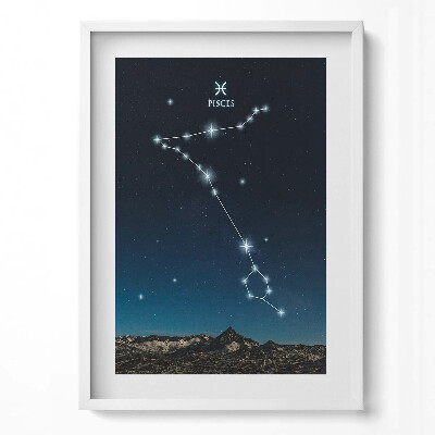 Függőleges kép keretben Halak csillagkép éjszakai égbolton