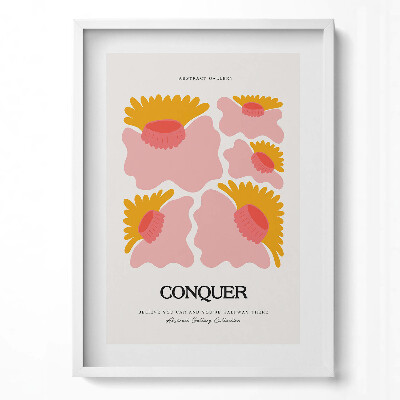 Függőleges kép keretben Absztrakt virágmotívumok