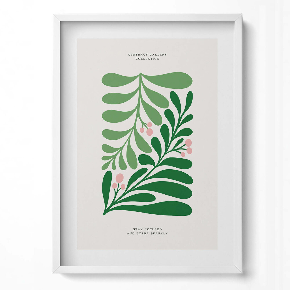 Függőleges kép keretben Absztrakt növényi motívum