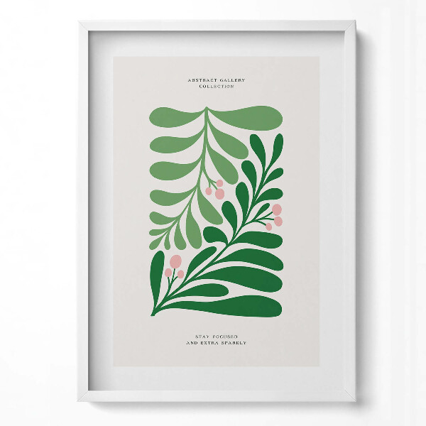 Függőleges kép keretben Absztrakt növényi motívum