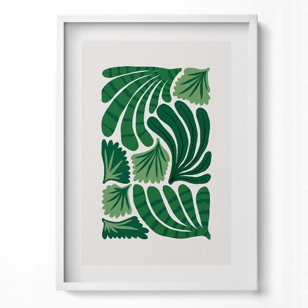 Függőleges kép keretben Zöld levelek absztrakt mintázata