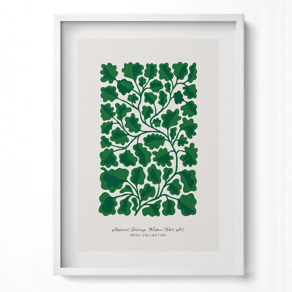 Függőleges kép keretben Zöld levelek mintázata