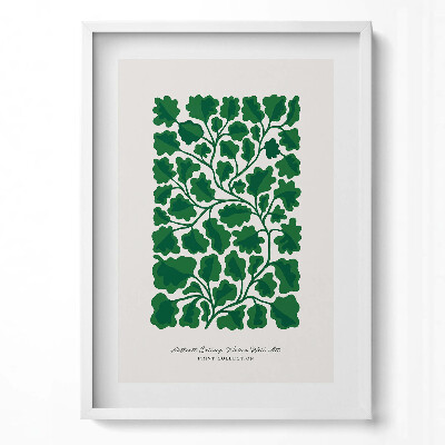 Függőleges kép keretben Zöld levelek mintázata