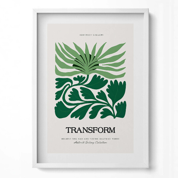 Függőleges kép keretben Zöld növényi motívumok