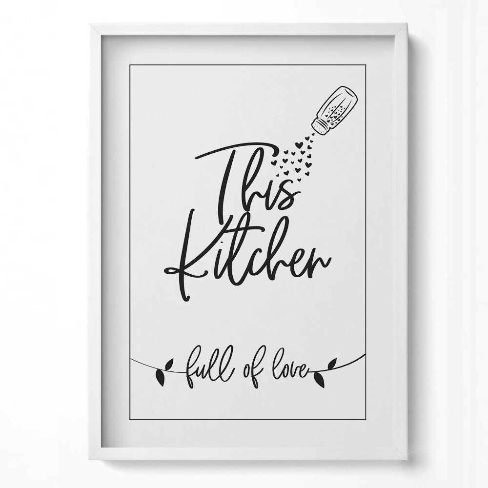 Függőleges kép keretben Konyhai dekoráció szeretet üzenet
