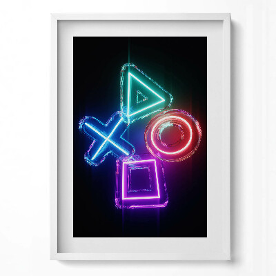 Függőleges kép keretben Színes videojáték ikonok