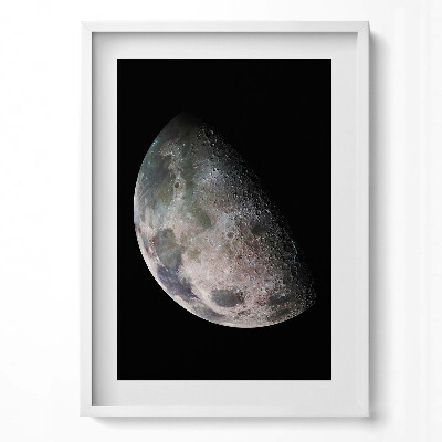 Függőleges kép keretben Félhold a sötét háttér előtt