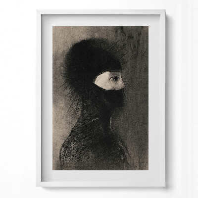 Függőleges kép keretben Fekete-fehér portré tüskés fejdísz