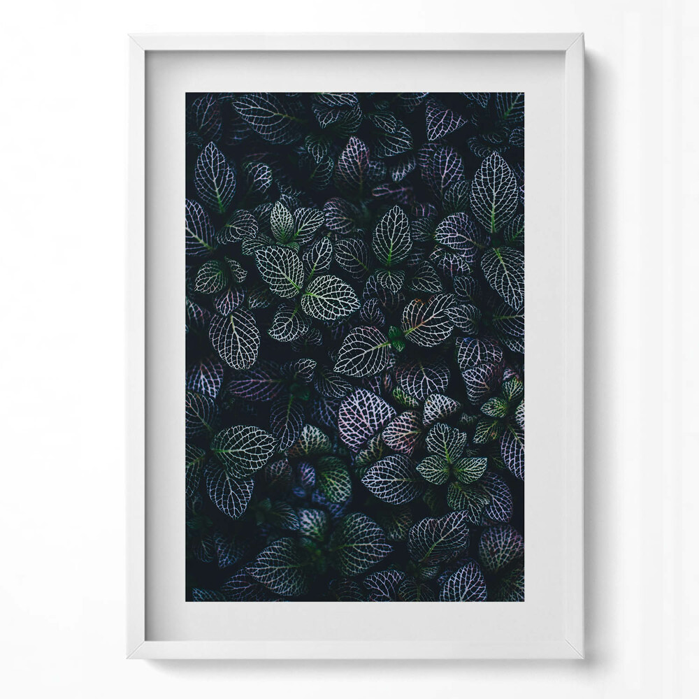 Függőleges kép keretben Zöld levelek mintázata