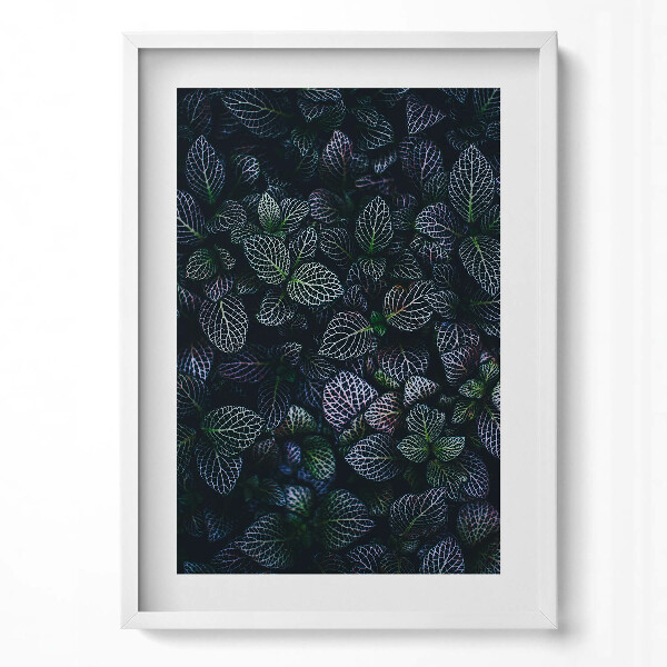 Függőleges kép keretben Zöld levelek mintázata