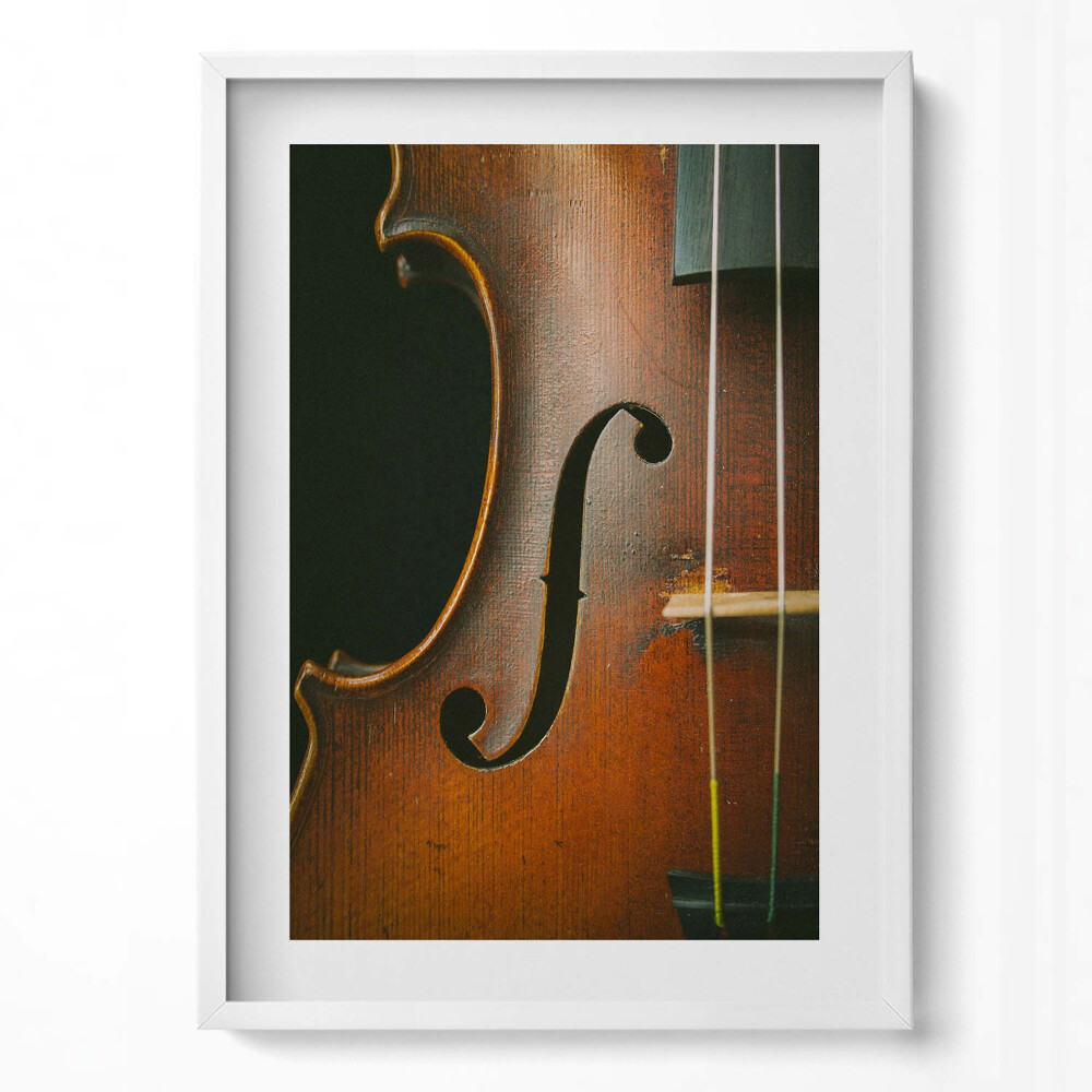 Függőleges kép keretben Hegedű részlete ívelt vonal