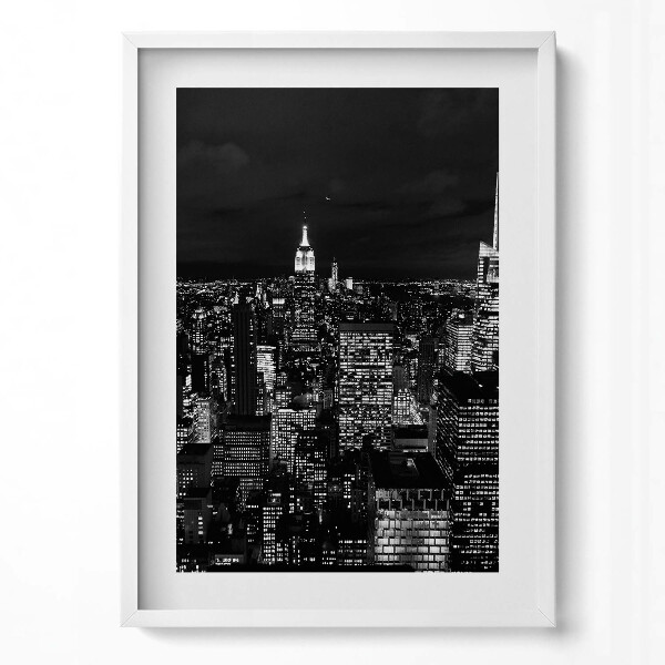 Függőleges kép keretben Éjszakai városkép fényeivel