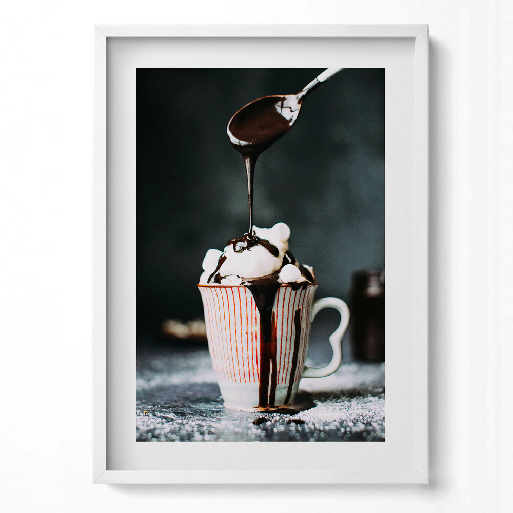 Függőleges kép keretben Csokoládéval öntött fagyasztott desszert