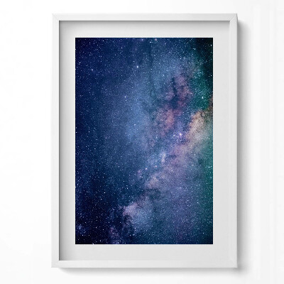 Függőleges kép keretben Csillagos égbolt galaxis