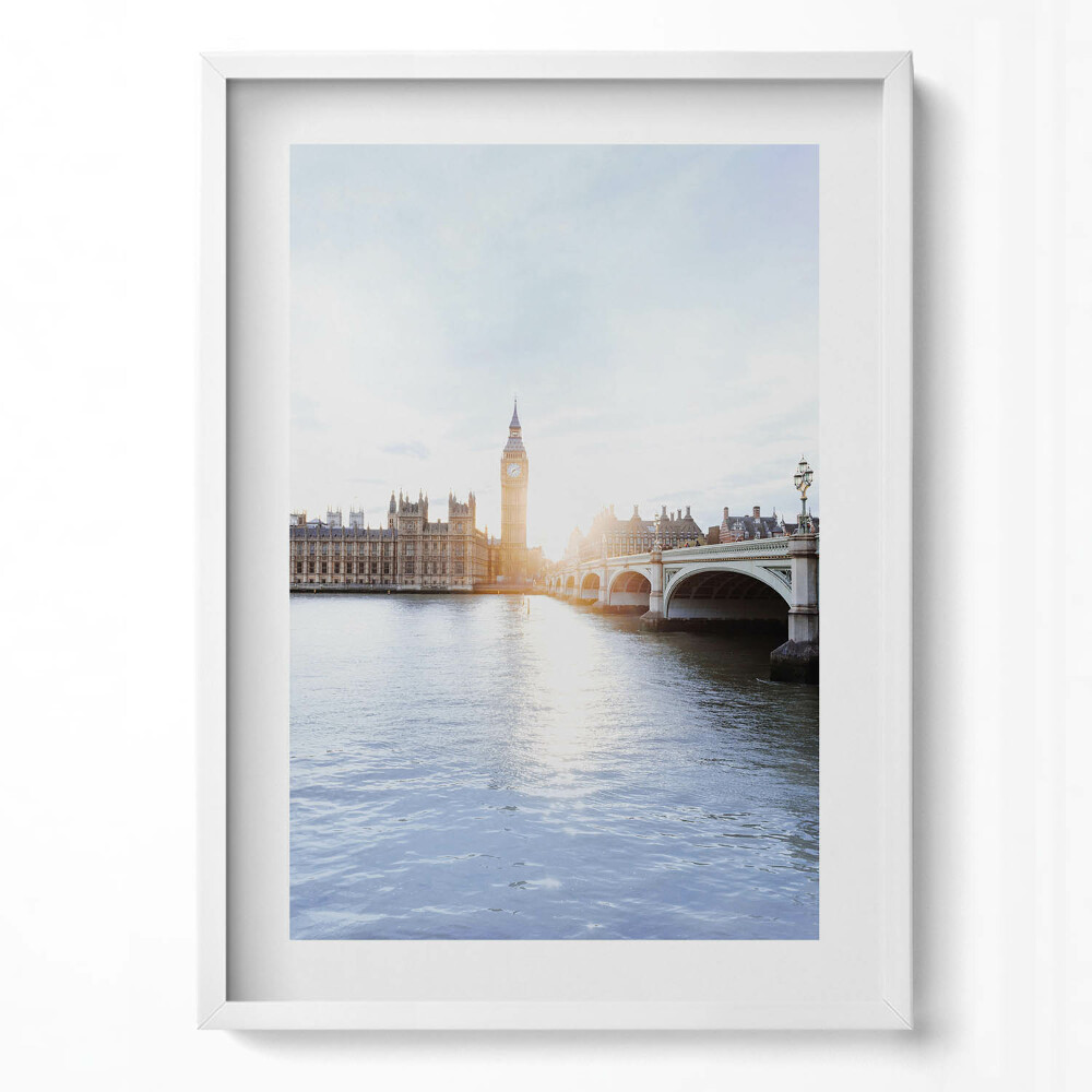 Függőleges kép keretben Londoni táj Big Ben és folyó