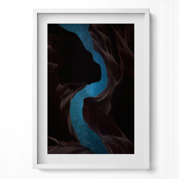 Függőleges kép keretben Csillagos ég egy szurdokban