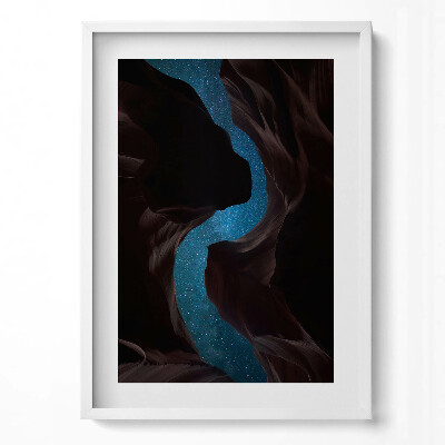 Függőleges kép keretben Csillagos ég egy szurdokban