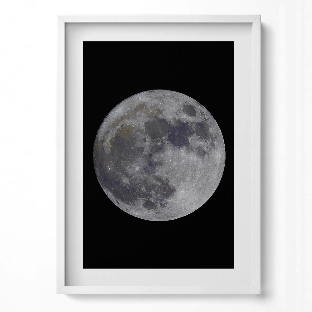 Függőleges kép keretben Telihold sötét háttérrel