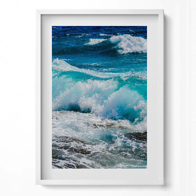 Függőleges kép keretben Hullámok tengerparton