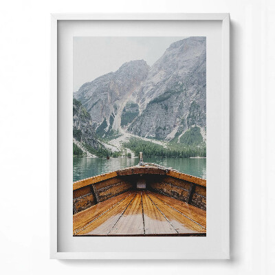 Függőleges kép keretben Hajó a hegyek között