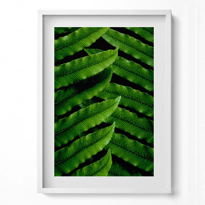 Függőleges kép keretben Zöld levelek mintázata