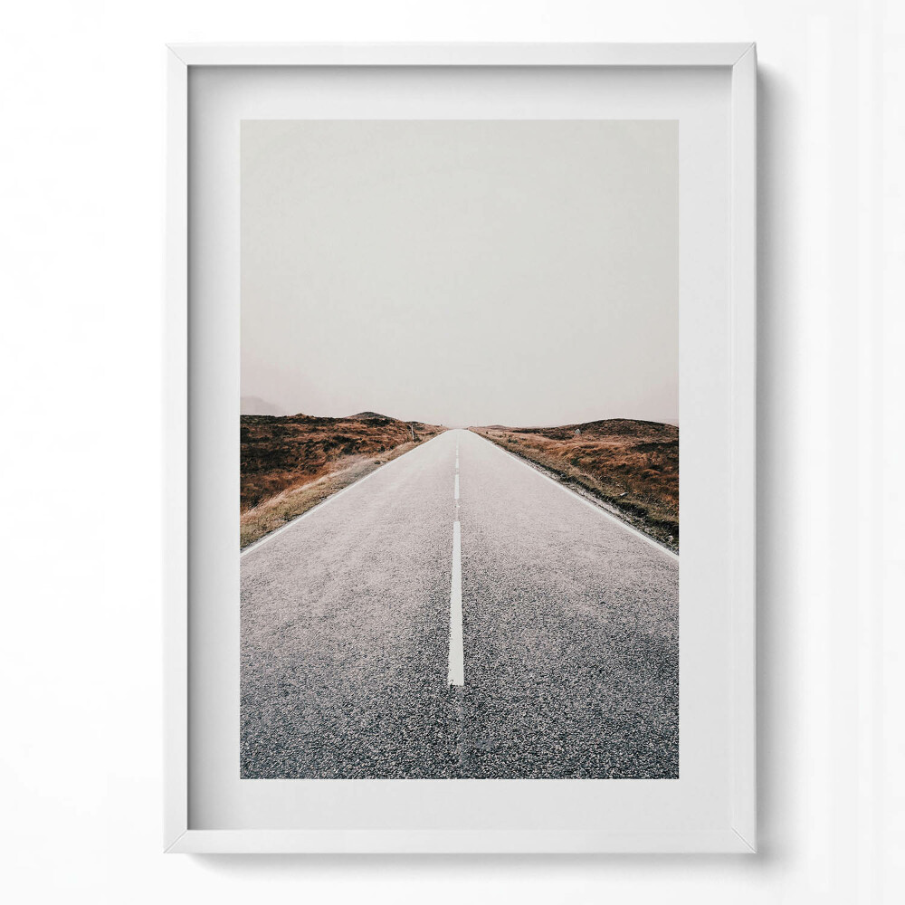 Függőleges kép keretben Üres végtelen út