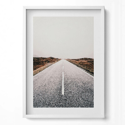 Függőleges kép keretben Üres végtelen út